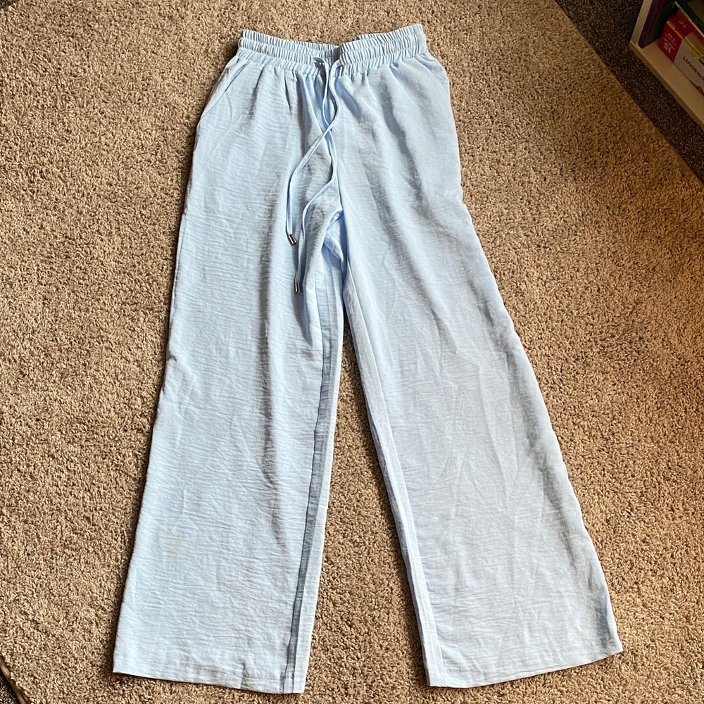SHEIN Light Blue Wide Leg Pants